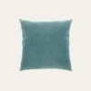 HOUSSE DE COUSSIN EN VELOURS AVEC DOS CHAMBRAY BLEU