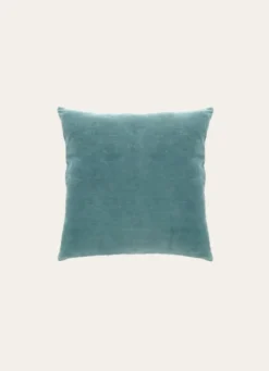 HOUSSE DE COUSSIN EN VELOURS AVEC DOS CHAMBRAY BLEU