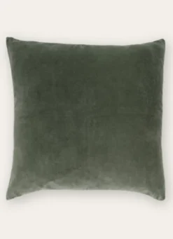 HOUSSE DE COUSSIN EN VELOURS AVEC DOS CHAMBRAY VERT