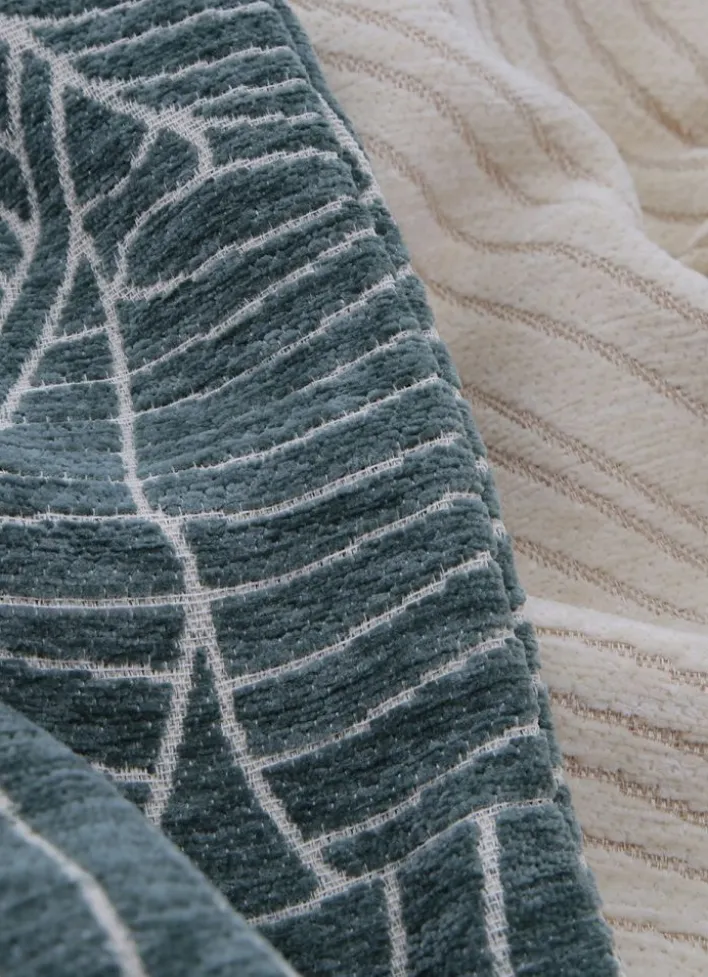HOUSSE DE COUSSIN JACQUARD CHENILLE VERT