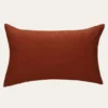 HOUSSE DE COUSSIN RECTANGULAIRE EN LIN LAVÉ BRUN