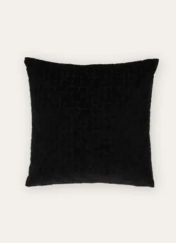 HOUSSE DE COUSSIN VELOURS MOTIFS JACQUARD Noir
