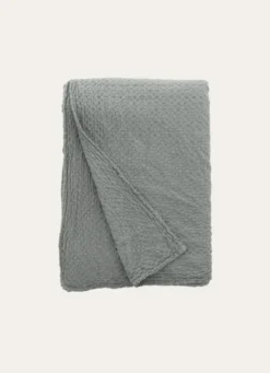JETÉ DE LIT EN COTON LAVÉ NID D'ABEILLEANTHRACITE