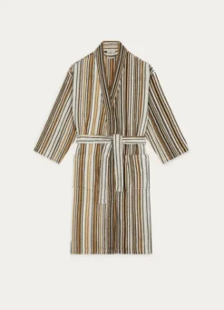 KIMONO EN BOUCLE À RAYURES MULTICOLORE