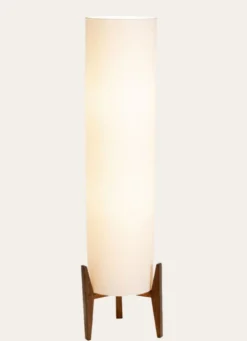 LAMPADAIRE TUBE ECRU/BOIS