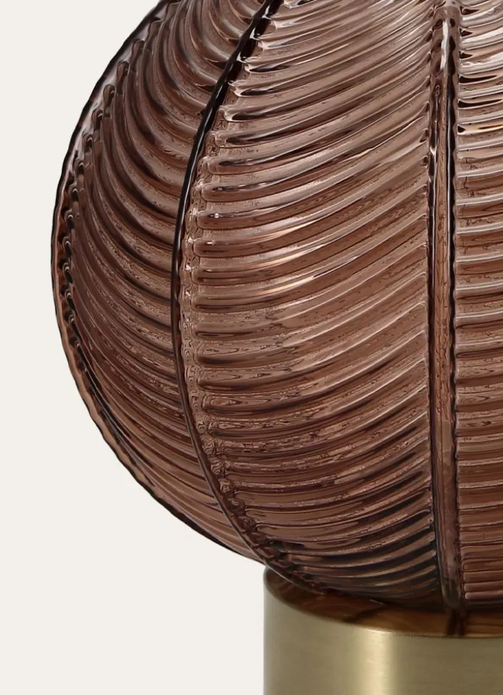 LAMPE SOCLE DORÉ EN VERRE DORE