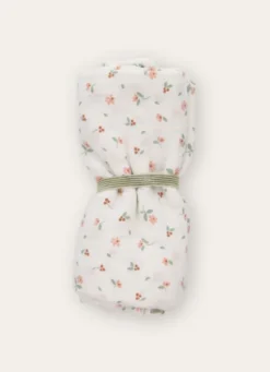 LANGE PETITES FLEURS EN GAZE DE COTON ÉCRU