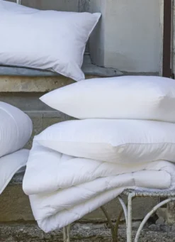 LOT DE 2 OREILLERS CARRÉS CONFORT HÔTELIER BLANC