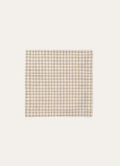 LOT DE 2 SERVIETTES DE TABLE EN COTON VICHY BEIGE