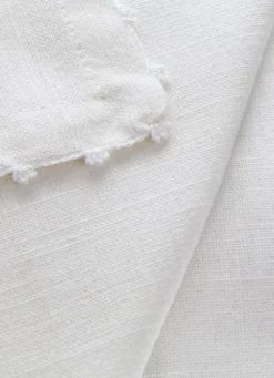 LOT DE 2 SERVIETTES DE TABLE EN CHAMBRAY BLANC