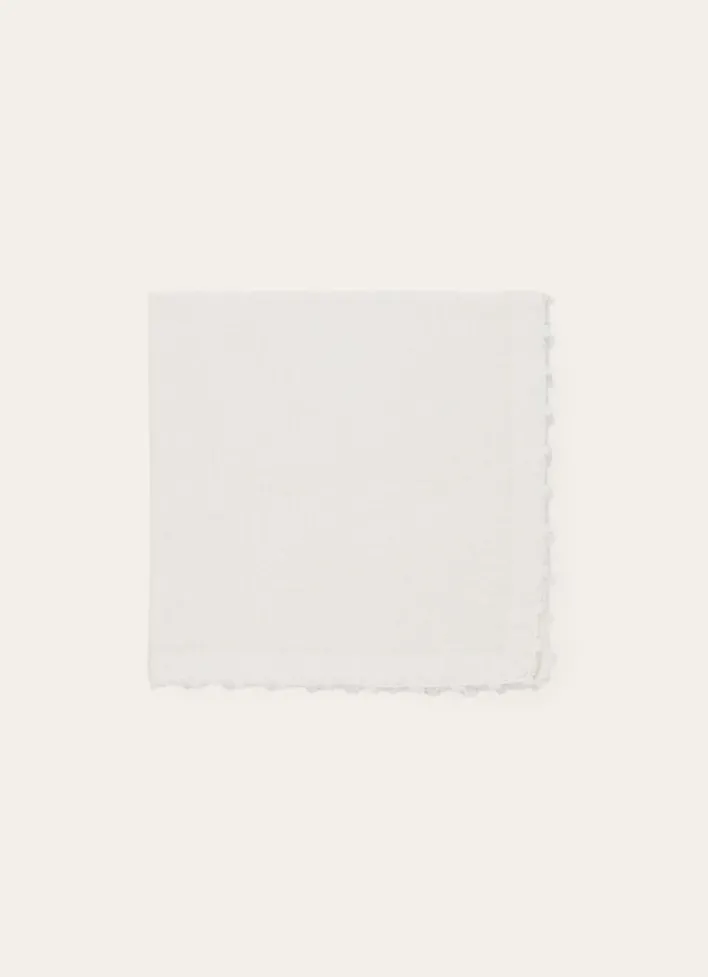 LOT DE 2 SERVIETTES DE TABLE EN CHAMBRAY BLANC