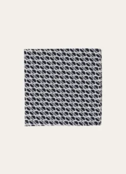 LOT DE 2 SERVIETTES DE TABLE EN COTON IMPRIMÉ BLANC/MARINE