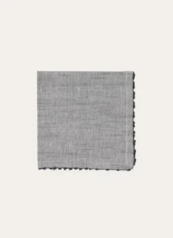 LOT DE 2 SERVIETTES DE TABLE EN CHAMBRAY GRIS