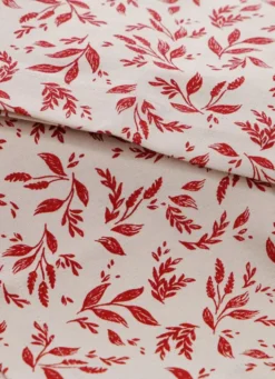 LOT DE 2 SERVIETTES EN COTON BEIGE/BORDEAUX