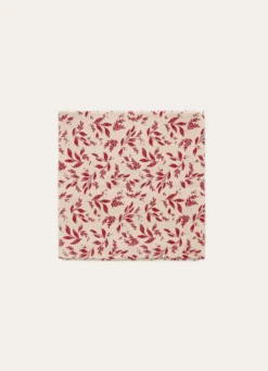 LOT DE 2 SERVIETTES EN COTON BEIGE/BORDEAUX