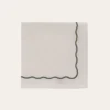 LOT DE 2 SERVIETTES EN COTON FLAMMÉ BLANC CASSÉ