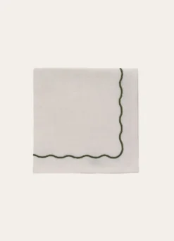LOT DE 2 SERVIETTES EN COTON FLAMMÉ BLANC CASSÉ