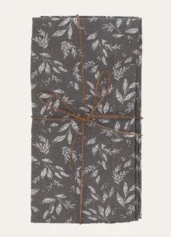 LOT DE 2 SERVIETTES EN COTON GRIS