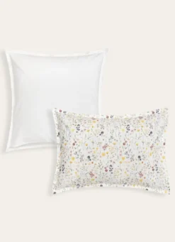 LOT DE2 TAIES D'OREILLER EN PERCALE FARRAH MULTICOLORE