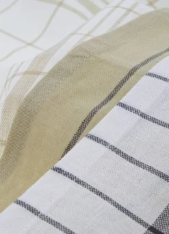 LOT DE 3 TORCHONS EN COTON BEIGE