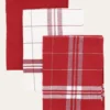LOT DE 3 TORCHONS EN COTON BORDEAUX