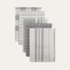 LOT DE 5 TORCHONS EN COTON GRIS CLAIR