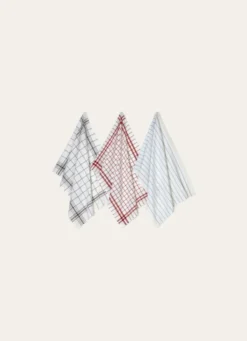 LOT DE 3 TORCHONS EN COTON MULTICOLORE