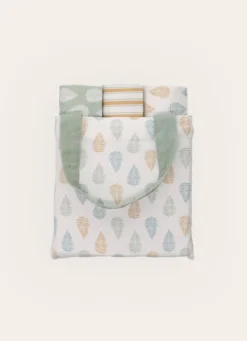 LOT DE 3 TORCHONS IMPRIMÉS MOTIF FEUILLES MULTICOLORE