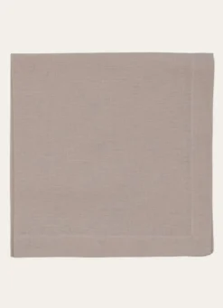LOT 4 SERVIETTES EN COTON BLANC/BEIGE