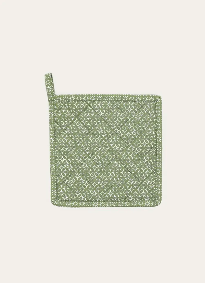MANIQUE DE CUISINE À MOTIFS GÉOMÉTRIQUES vert