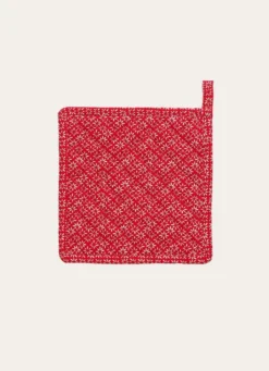 MANIQUE DE CUISINE À MOTIFS GÉOMÉTRIQUES rouge