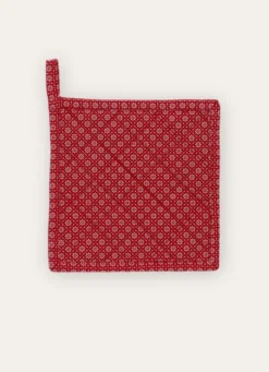 MANIQUE EN COTON MOTIF FANTAISIE ROUGE/BLANC