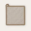 MANIQUE EN COTON VICHY BEIGE