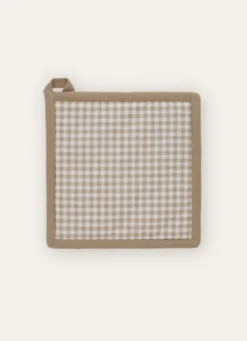 MANIQUE EN COTON VICHY BEIGE