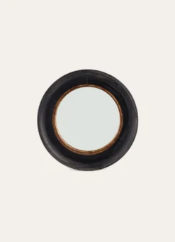 MIROIR ROND PETIT MODÈLE NOIR/DORÉ
