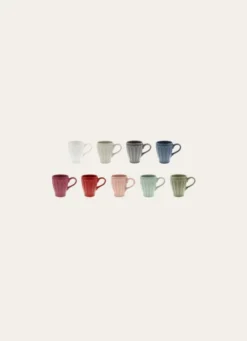 MUG CÔTELÉ EN FAÏENCE BLANC