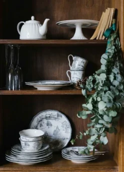 MUG EN GRÈS MOTIF HIVERNAL SYLVAINE GRIS