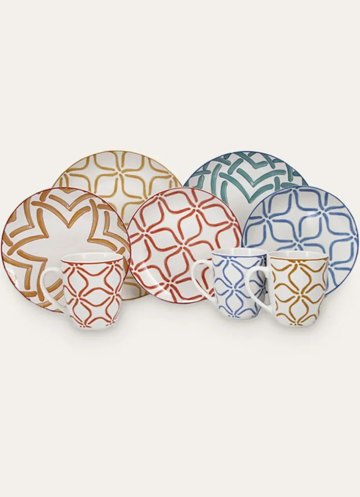 MUG EN PORCELAINE MOTIF ARABESQUEMOUTARDE