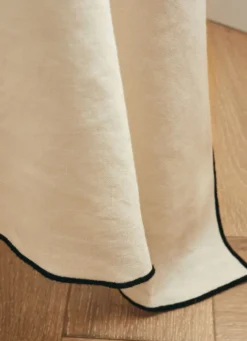 NAPPE COTON ET LIN FINITION BOURDON GRAND FORMAT LAIT/NOIR