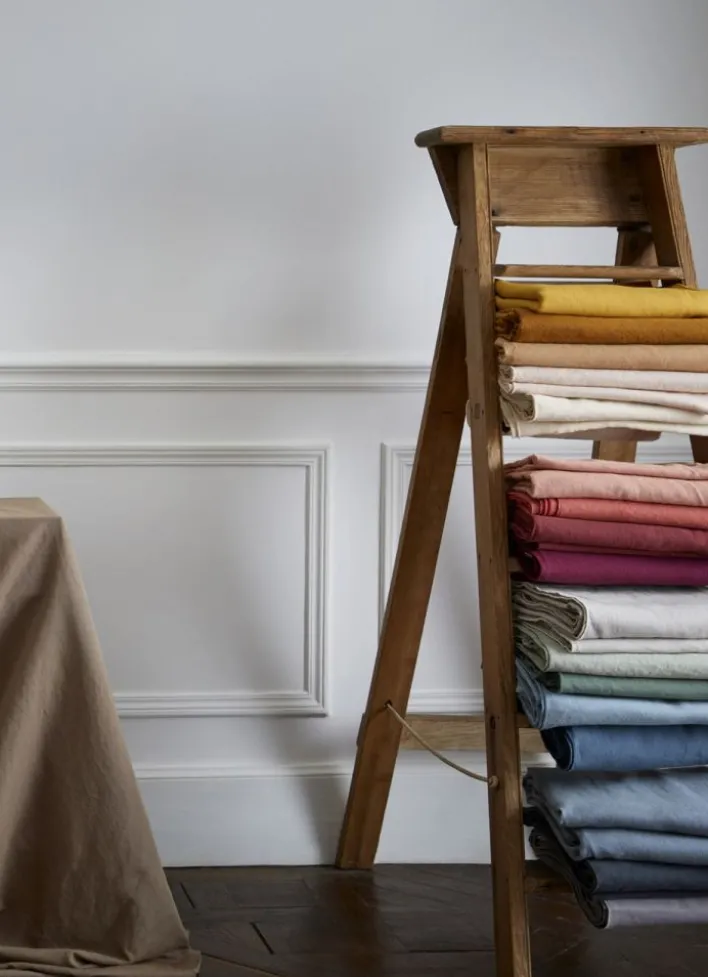NAPPE COTON ET LIN FINITION BOURDON GRAND FORMAT TABAC