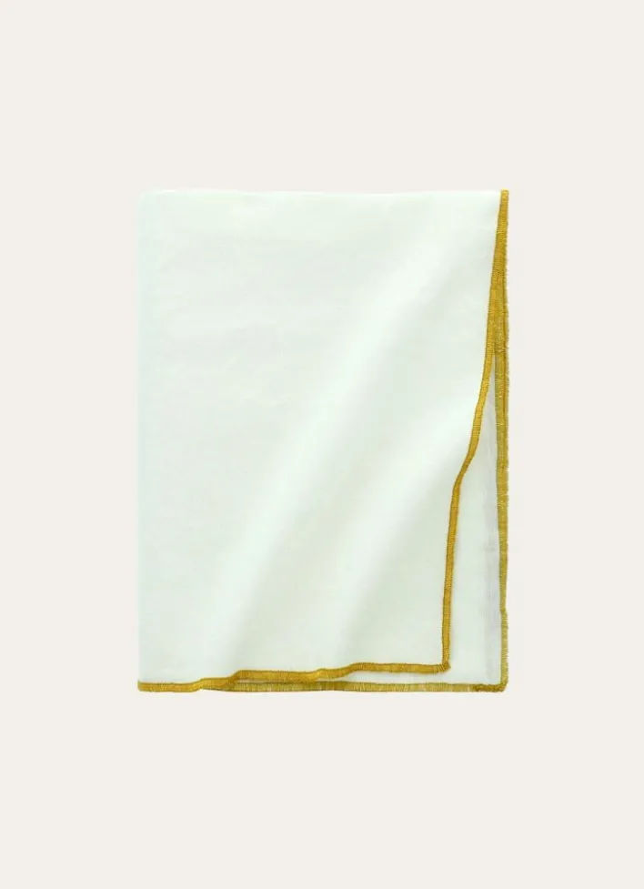 NAPPE COTON LIN FINITION BOURDON ÉCRU / OR
