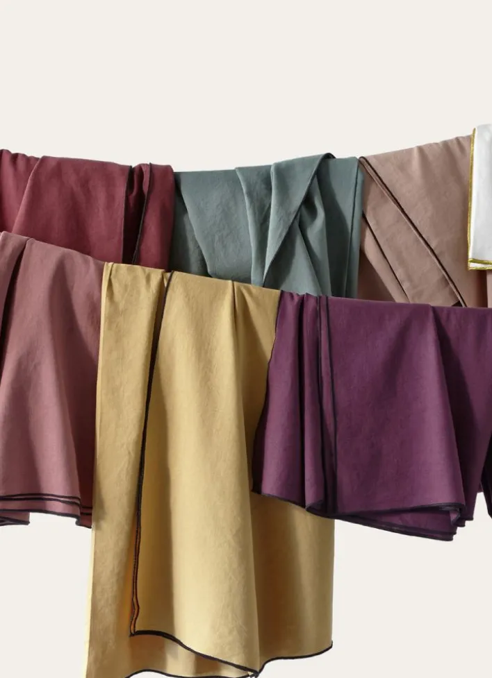NAPPE COTON LIN FINITION BOURDON ÉCRU / OR