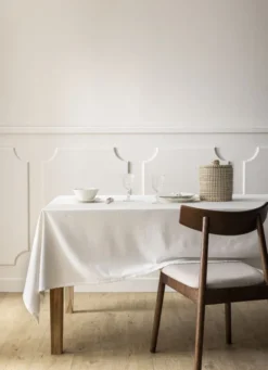 NAPPE EN CHAMBRAY TISSÉ-TEINT FINITION CROQUET BLANC