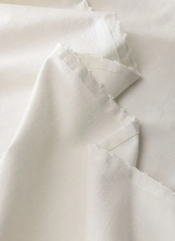 NAPPE EN CHAMBRAY TISSÉ-TEINT FINITION CROQUET BLANC