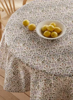 NAPPE EN COTON ENDUIT FLEURS PERSES JAIS MULTICOLORE