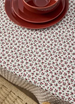 NAPPE ENDUITE EN COTON CERY MULTICOLORE/ROUGE