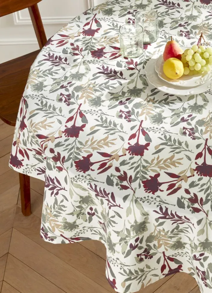 NAPPE ENDUITE EN COTON IMPRIMÉ FLEURS MULTICOLORE