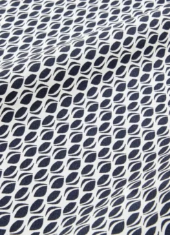 NAPPE ENDUITE IMPRIMÉ GRAINS DE CAFÉ BLANC/MARINE