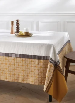 NAPPE JACQUARD EN COTON TISSÉ-TEINT MULTICOLORE