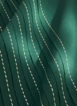 NAPPE PLISSÉE CENTRE DE TABLE AVEC BRODERIES VERT